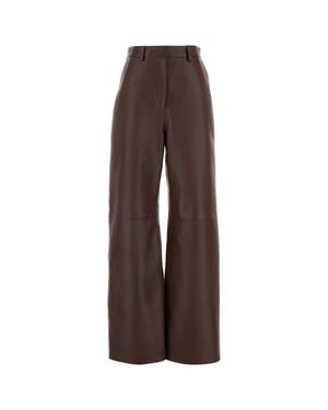 Loewe Chocolate Nappa Leather Pant - Brown