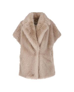 Herno Faux Fur Sleeveless Vest - Natural