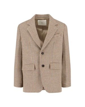 DUNST Single-Breasted Wool Blend Blazer - Natural