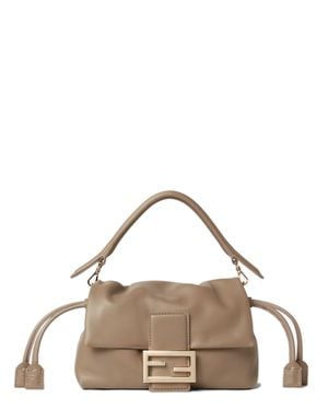 Fendi Mini Lamb Leather Crossbody Bag, 16 Cm - Brown