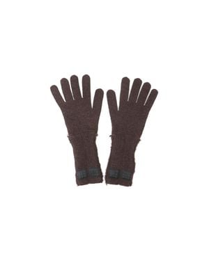 MM6 by Maison Margiela Ribbed Knit Gloves - Purple