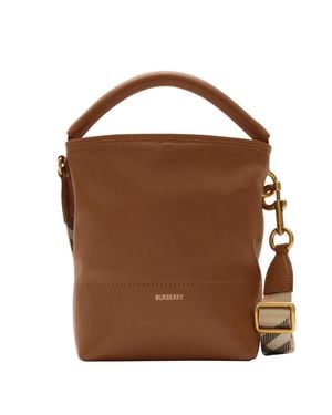 Burberry Mini Clip Bucket Shoulder Bag - Brown