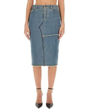 Tom Ford Slim Fit Midi Skirt - Blue
