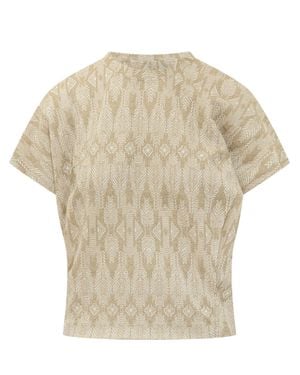 Momoní Geometric Print Mini T-Shirt - Natural