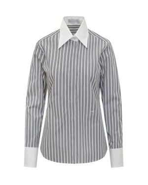 Stella McCartney Classic Striped Shirt With Collar - Gray