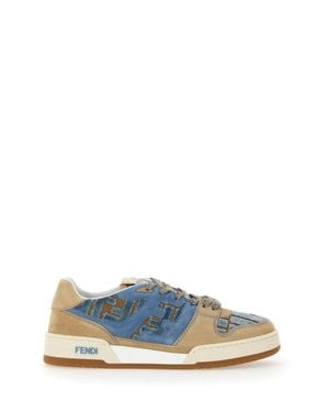 Fendi Suede Sneakers With Ff Inserts - Blue