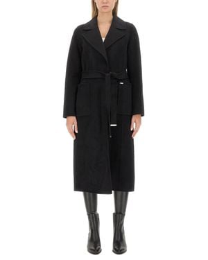 MICHAEL Michael Kors Wool Blend Trench Coat - Black