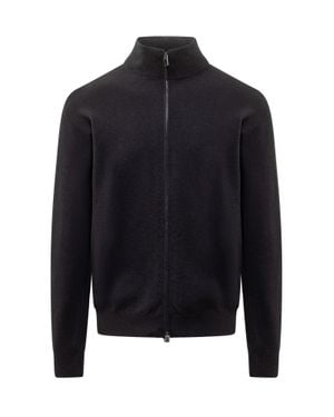 FILIPPO DE LAURENTIIS Full-Zip Wool Cashmere Cardigan - Blue