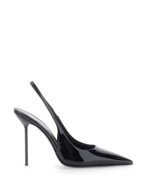Paris Texas Lidia Slingback Patent Leather High Heel Pumps 105 - Black