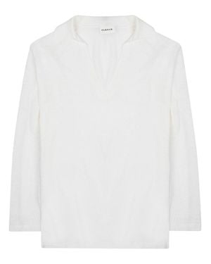 P.A.R.O.S.H. P. A.R. O. H. Linen-Viscose T-Shirt For Ss26 - White