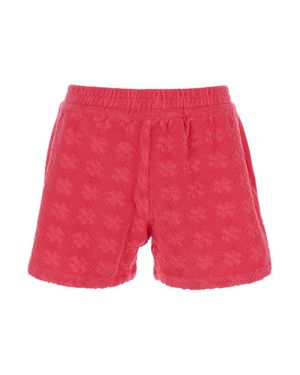 Tory Burch Shorts With Elastic Waist And Logo Embroidery - Red