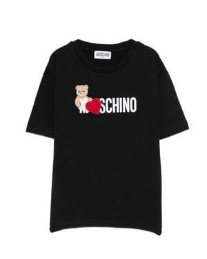 Moschino Boy's Logo Cotton-Blend T-Shirt - Black
