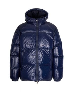 Pyrenex Quilted Hooded Puffer Coat - Blue