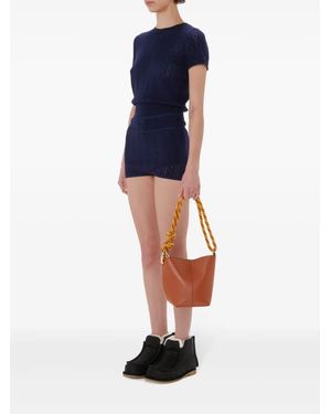 JW Anderson High-Waisted Pointelle Shorts - Blue