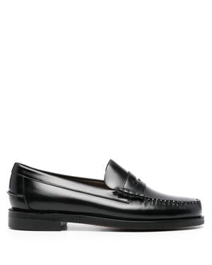 Sebago Smooth Brushed Grain Leather Loafers For - Black