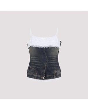 Balenciaga Patched Cotton Top - Blue