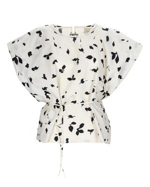 Alysi Sleeveless Top With Ribbon - White