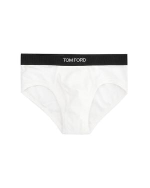 Tom Ford Briefs With Logo Cotton Underwear - White