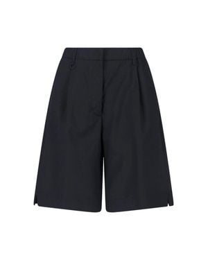 Laminar Wide-Leg Tailored Shorts - Blue
