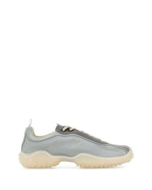 Miu Miu Tech Fabric And Suede Bubble Sneaker - Gray