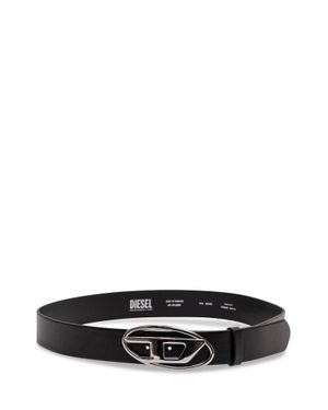 DIESEL Stylish Belt With Oval Metal Buckle - White