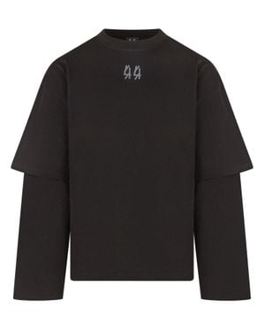 44 Label Group Over Double Long Sleeve Tee - Black