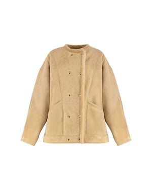 Halfboy Button Sheepskin Jacket - Natural