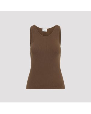 Saint Laurent Cassandre Tank Top - Brown