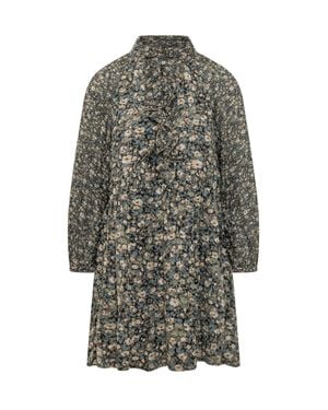 Ba&sh Kimia Button-Front Mini Shirt Dress - Gray