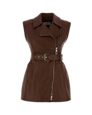 Sportmax Chocolate Leather Favella Vest - Brown