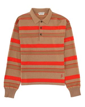 JW Anderson Knitted Striped Rugby Polo Top - Orange