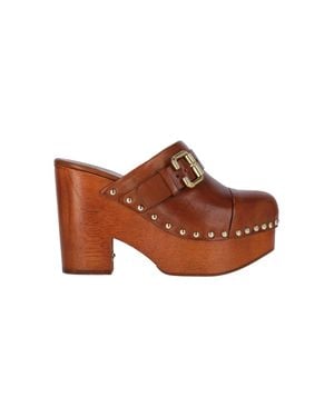 Chloé Jeannette Wedge Clogs - Brown