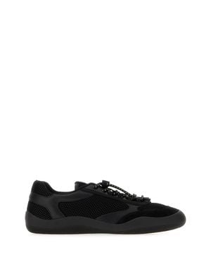 Prada Speedrock Mesh And Leather Sneaker For - Black