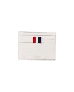 Thom Browne Pebbled Leather Card Holder - White