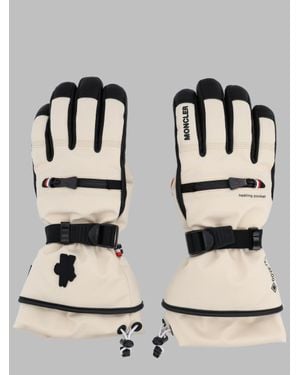 Moncler Premium Leather Gloves For - White