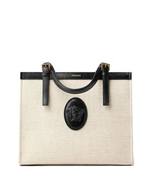 Versace Rivière Canvas Tote Bag - Black
