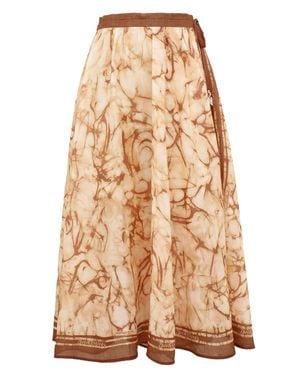 Zimmermann Mid-Rise Mini Skirt With Drawcord Waistband - Natural