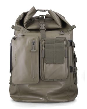 Oakley Waterproof Roll-Top Backpack With Front Pockets - Gray