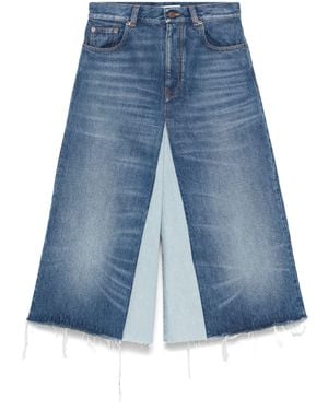 Chloé Patchwork Denim Bermuda Shorts - Blue