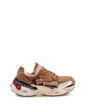 DSquared² Sneaker With Layered Inserts And Maxi Sole - Brown