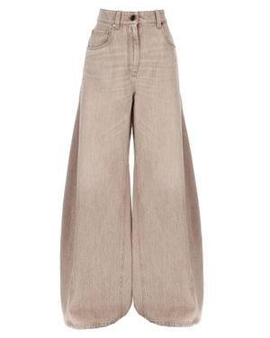 Brunello Cucinelli Denim Barrel Jeans - Natural