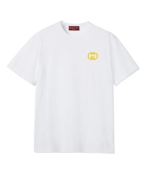 Gucci Cotton T-Shirt With Overlay And Short Sleeves - White