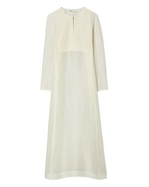 Tory Burch Linen And Silk Long Kaftan - White