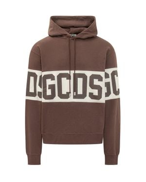 Gcds Band Logo Hoodie - Brown