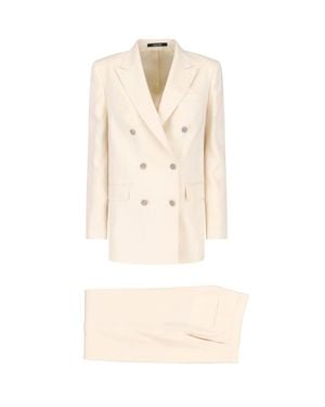 Tagliatore Double-Breasted Blazer And Pants Set - Natural