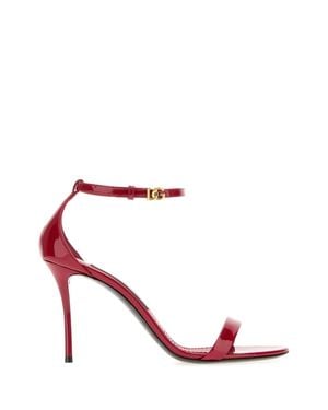 Dolce & Gabbana Leather High-Heel Sandals 9 Cm - Pink