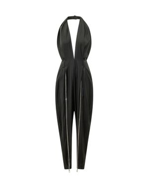 Coperni Stylish Mini Zip Bodysuit With Unique Print - Black