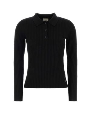 Calvin Klein Merino Long Sleeve Polo - Black