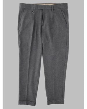 Paolo Pecora Wool-Blend Pants With Stretch Waist - Gray