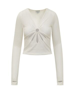 Collina Strada Top Flower Mini Top - White